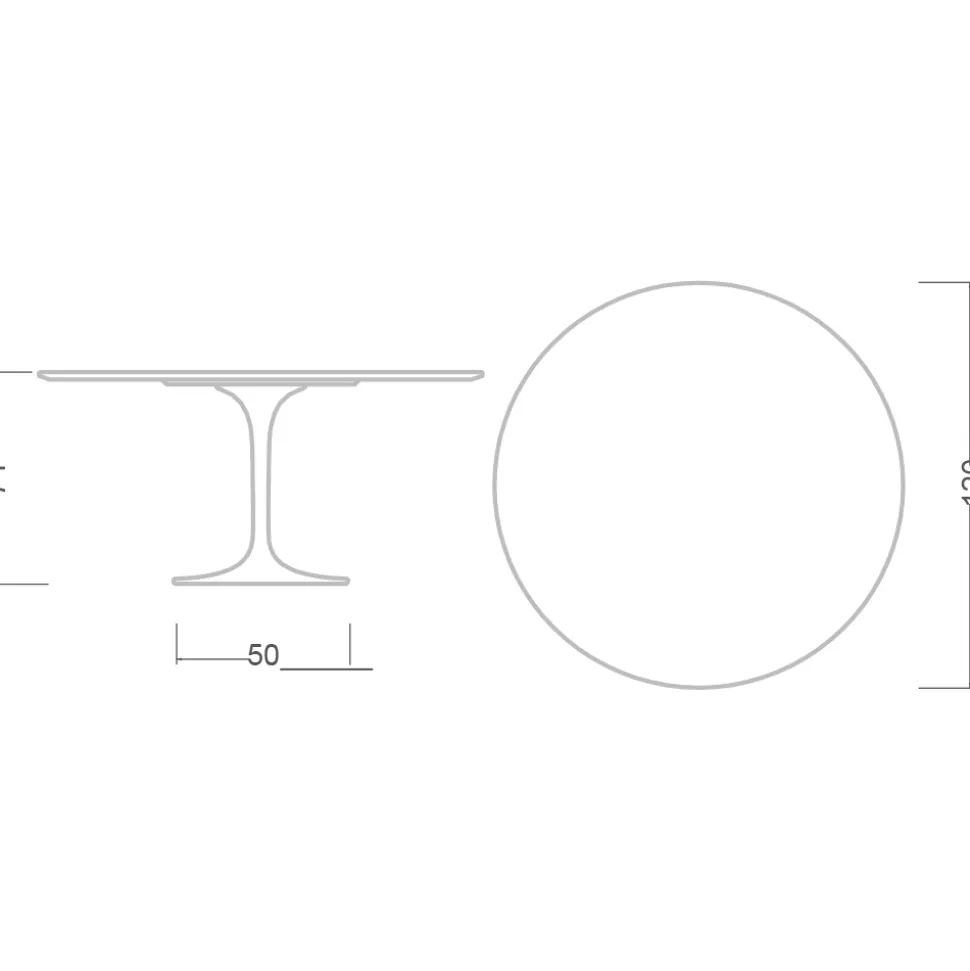 Tavolo Tulip Eero Saarinen H 74 in Ceramica Salina Made in Italy - Scarlet