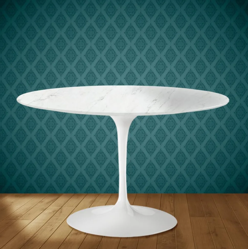 Tavolo Tulip Eero Saarinen H 74 in Ceramica Salina Made in Italy - Scarlet
