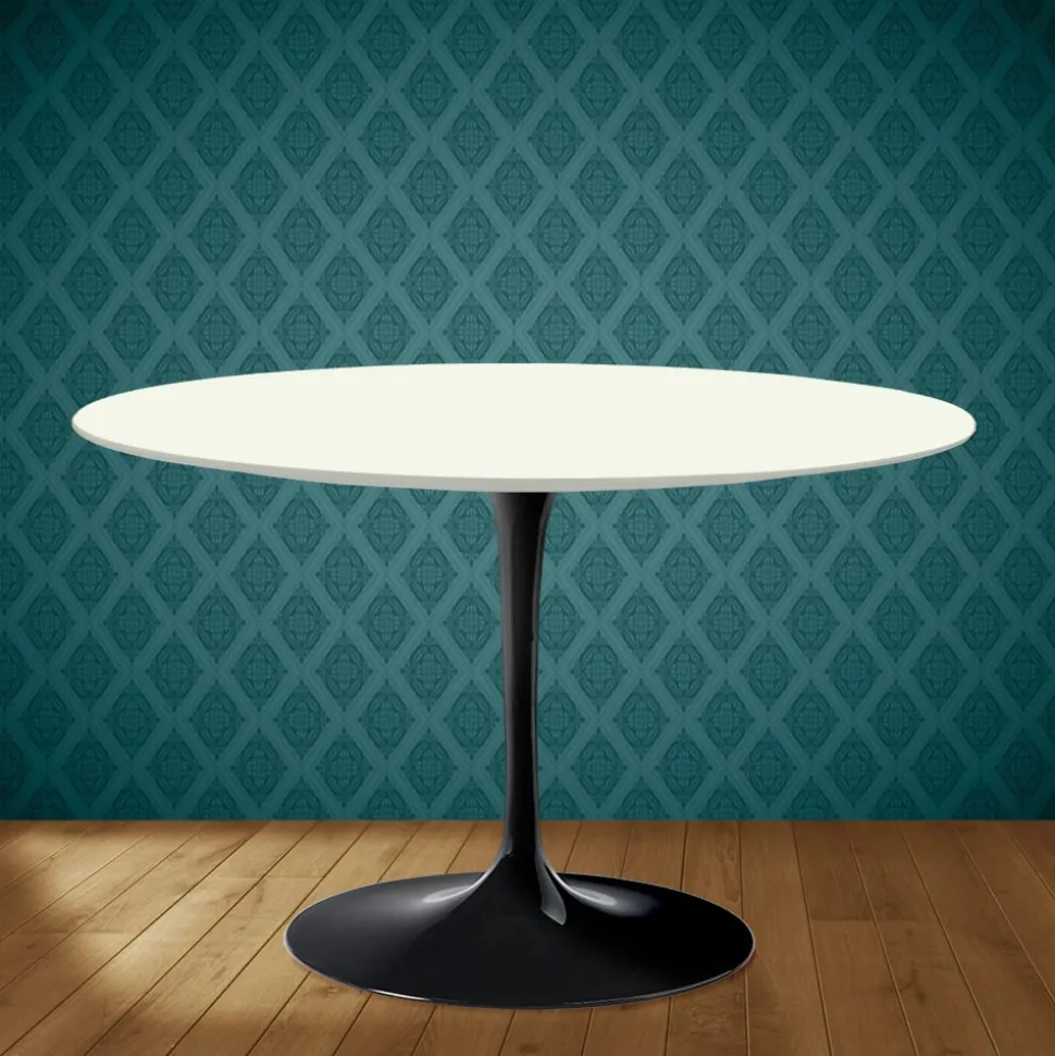 Tavolo Tulip Eero Saarinen H 74 in Ceramica Moonè Made in Italy - Scarlet