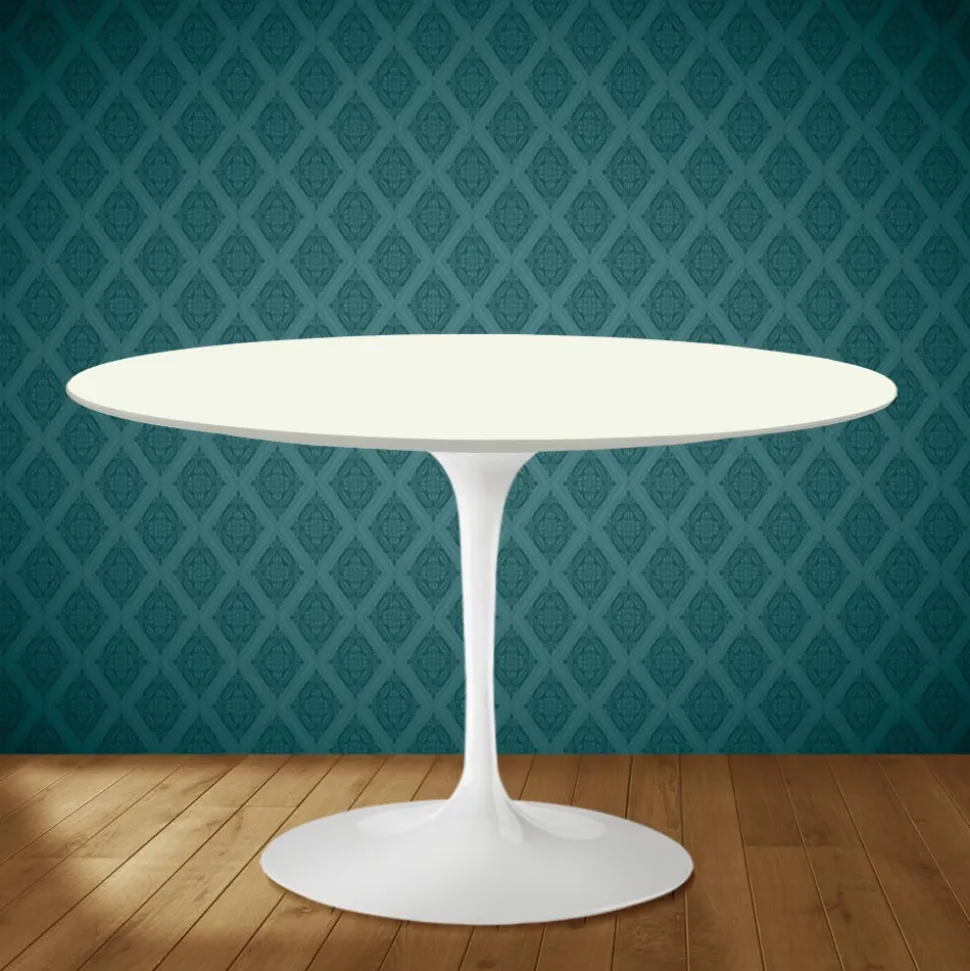 Tavolo Tulip Eero Saarinen H 74 in Ceramica Moonè Made in Italy - Scarlet