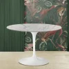 Tavolo Tulip Eero Saarinen H 74 in Marmo di Carrara Statuarietto Made in Italy - Scarlet