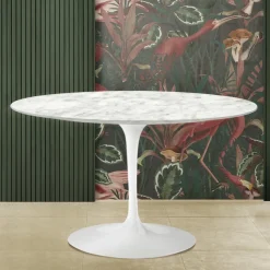 Tavolo Tulip Eero Saarinen H 74 in Marmo di Carrara Realizzato in Italia - Scarlet