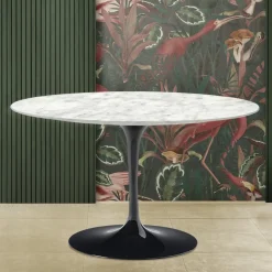 Tavolo Tulip Eero Saarinen H 74 in Marmo di Carrara Realizzato in Italia - Scarlet
