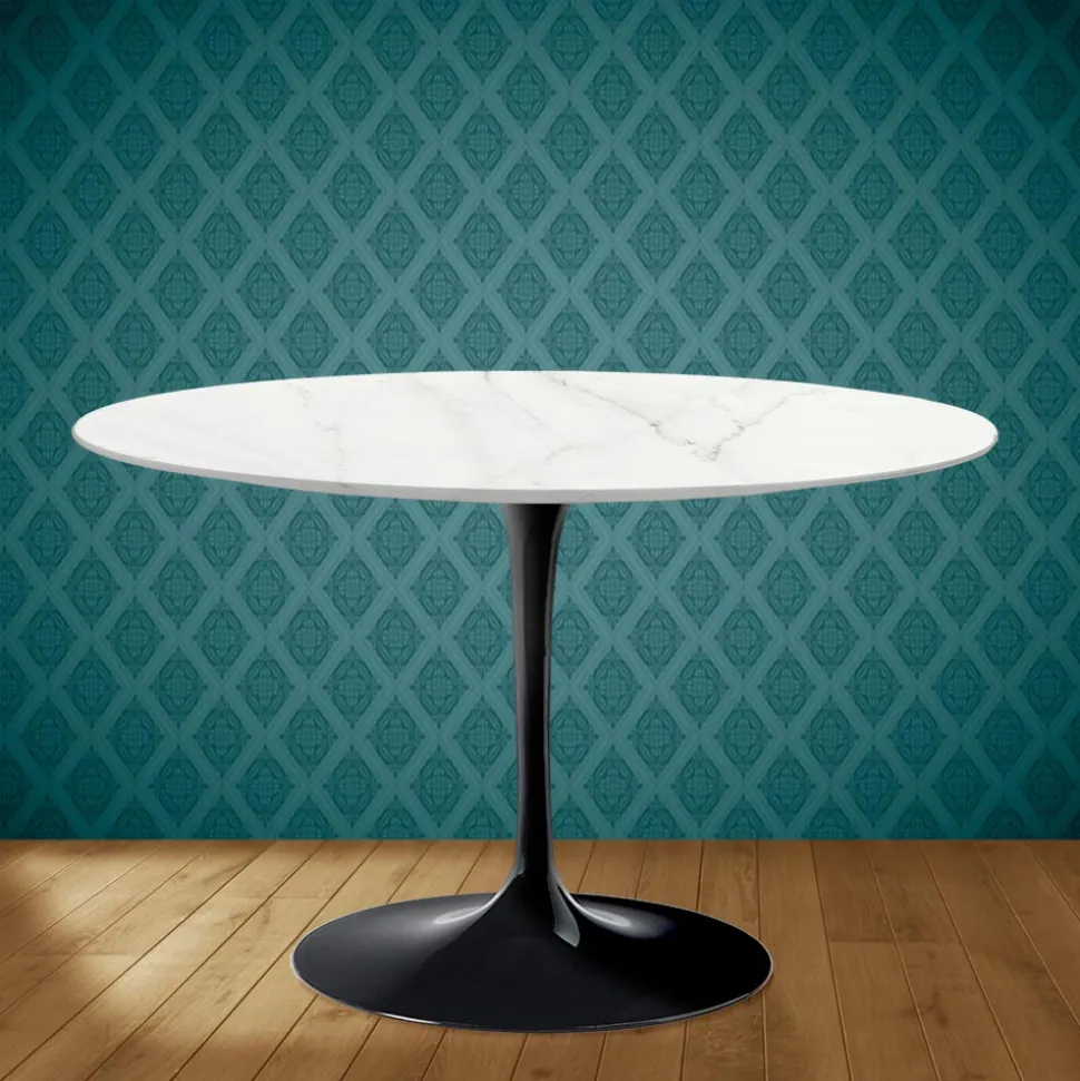 Tavolo Tulip Eero Saarinen H 74 in Ceramica Rem Made in Italy - Scarlet
