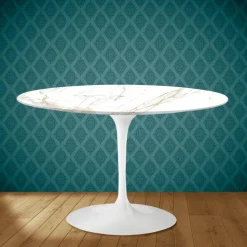 Tavolo Tulip Eero Saarinen H 74 in Ceramica Entzo Made in Italy - Scarlet