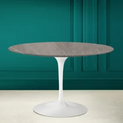 Tavolo Tulip Eero Saarinen H 73 in Ceramica Pietra Grey Made in Italy - Scarlet