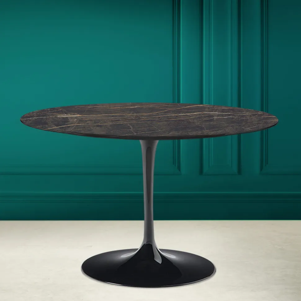 Tavolo Tulip Eero Saarinen H 73 in Ceramica Noir Desire Made in Italy - Scarlet