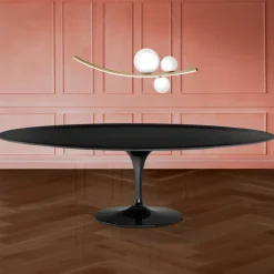 Tavolo Tulip Eero Saarinen H 74 Ovale in laminato Liquido Made in Italy - Scarlet