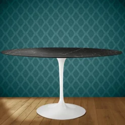 Tavolo Tulip Eero Saarinen H 74 Ovale in Ceramica Somnia Made in Italy - Scarlet
