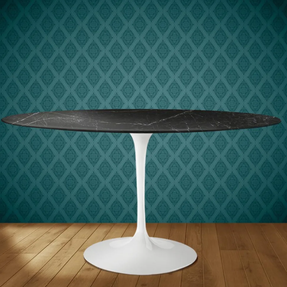 Tavolo Tulip Eero Saarinen H 74 Ovale in Ceramica Somnia Made in Italy - Scarlet
