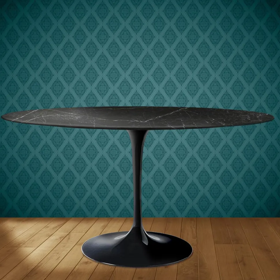 Tavolo Tulip Eero Saarinen H 74 Ovale in Ceramica Somnia Made in Italy - Scarlet