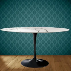 Tavolo Tulip Eero Saarinen H 74 Ovale in Ceramica Aura 22 Made in Italy - Scarlet