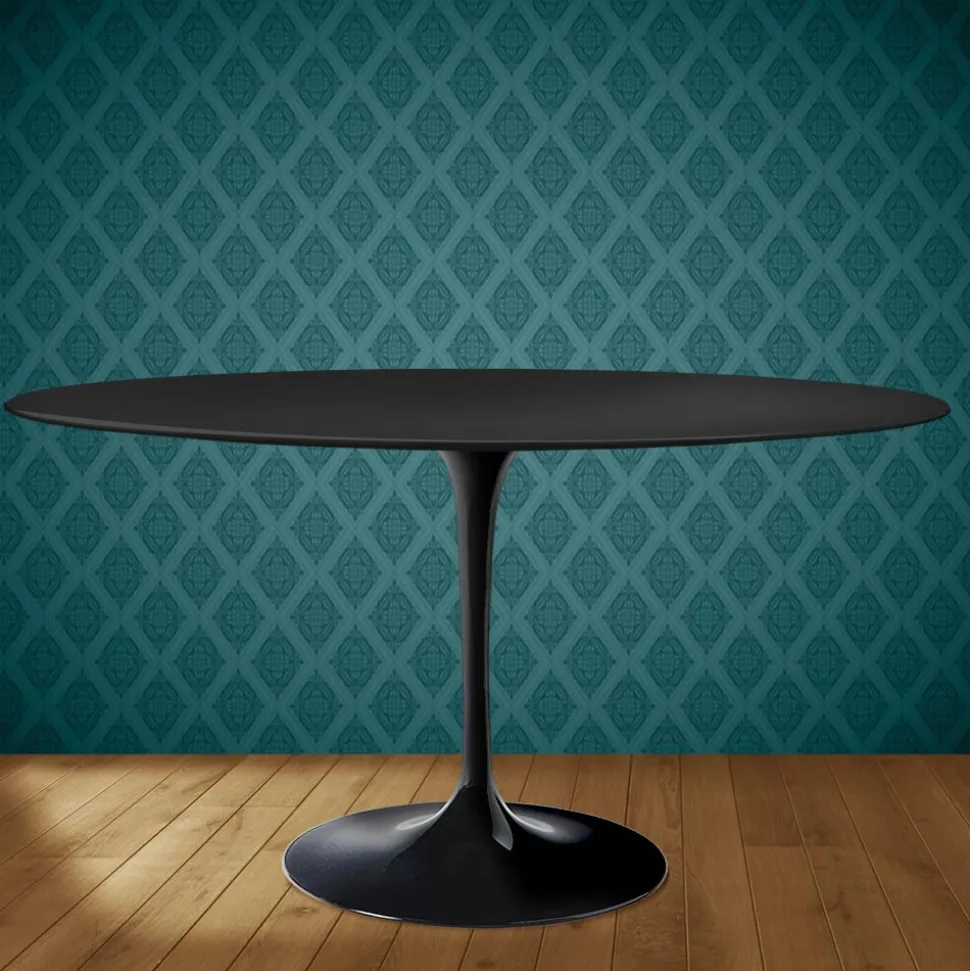 Tavolo Tulip Eero Saarinen H 74 Ovale in Ceramica Domoos Made in Italy - Scarlet