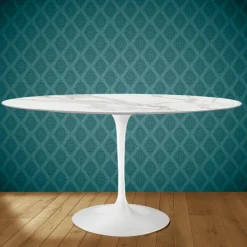 Tavolo Tulip Eero Saarinen H 74 Ovale in Ceramica Morpheus Made in Italy - Scarlet