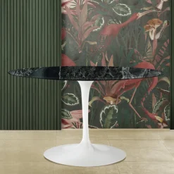Tavolo Tulip Eero Saarinen H 74 Ovale in Marmo Verde Alpi Made in Italy - Scarlet