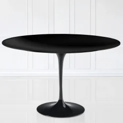 Tavolo Tulip Eero Saarinen H 74 Ovale in laminato Liquido Nero Made in Italy - Scarlet