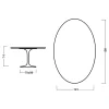 Tavolo Tulip Eero Saarinen H 74 Ovale in Rovere Tinto Ciliegio Made in Italy - Scarlet