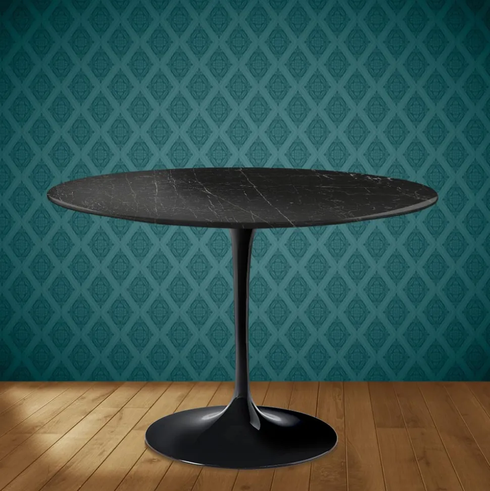 Tavolo Tulip Eero Saarinen H 74 Rotondo in Ceramica Somnia Made in Italy - Scarlet