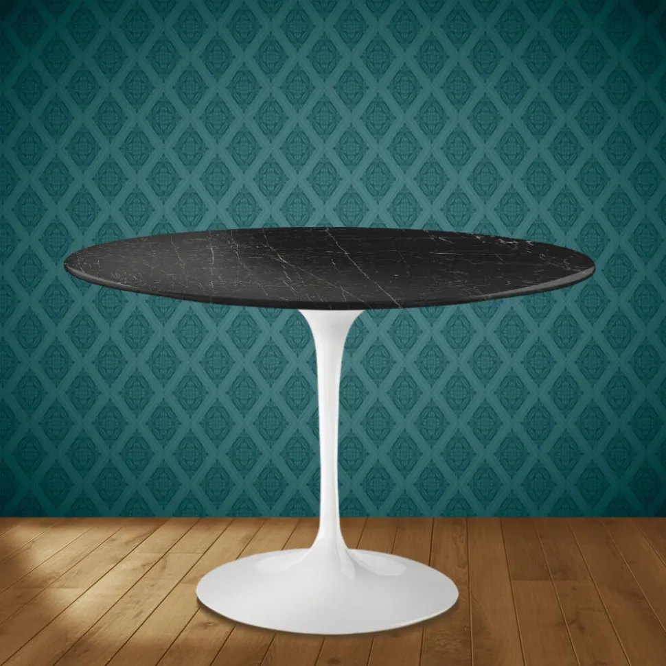 Tavolo Tulip Eero Saarinen H 74 Rotondo in Ceramica Somnia Made in Italy - Scarlet