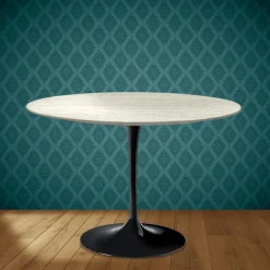 Tavolo Tulip Eero Saarinen H 74 Rotondo in Ceramica Marmorio Made in Italy - Scarlet