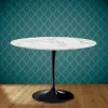 Tavolo Tulip Eero Saarinen H 74 Rotondo in Ceramica Morpheus Made in Italy - Scarlet