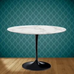 Tavolo Tulip Eero Saarinen H 74 Rotondo in Ceramica Morpheus Made in Italy - Scarlet