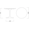 Tavolo Tulip Eero Saarinen H 74 Rotondo in Laminato Liquido Bianco Made in Italy - Scarlet