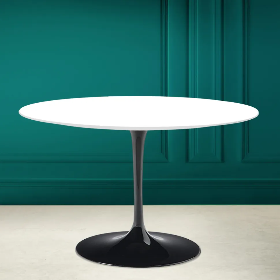 Tavolo Tulip Eero Saarinen H 73 Rotondo in Bianco Assoluto Made in Italy - Scarlet