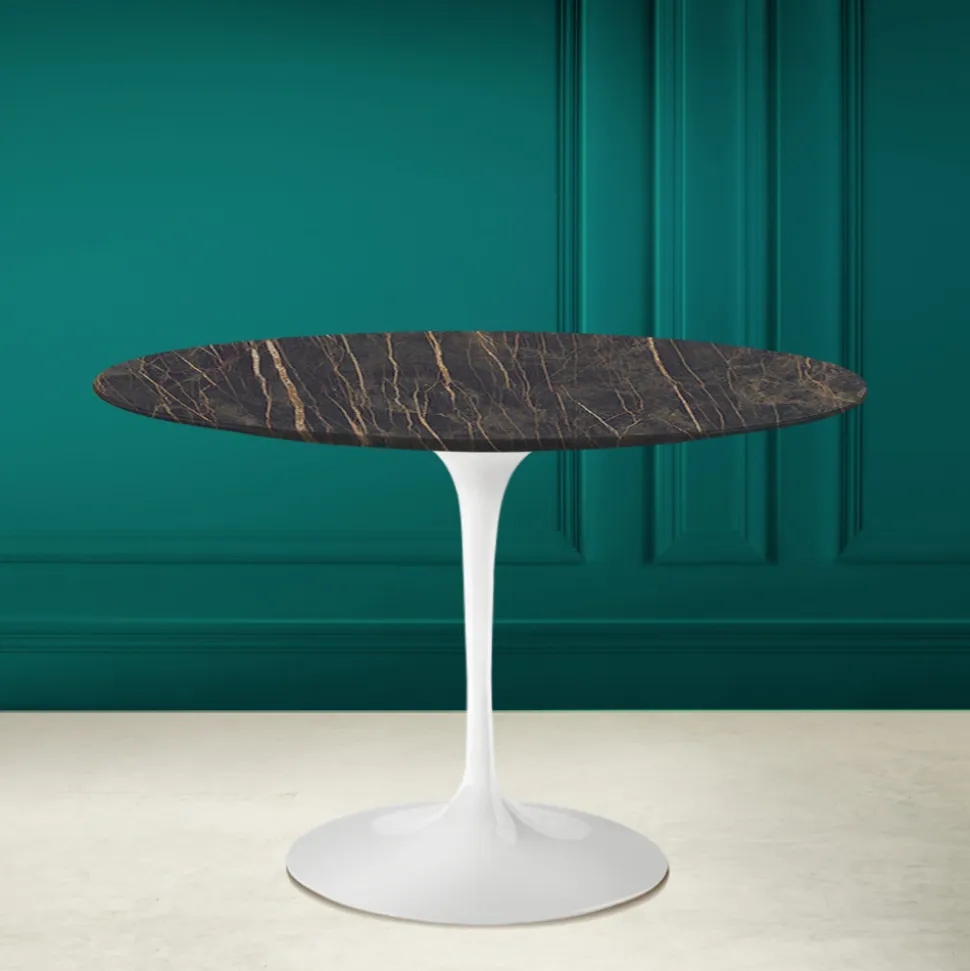 Tavolo Tulip Eero Saarinen H 73 Rotondo in Ceramica Noir Desire Made in Italy - Scarlet