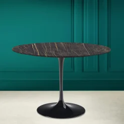 Tavolo Tulip Eero Saarinen H 73 Rotondo in Ceramica Noir Desire Made in Italy - Scarlet
