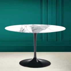 Tavolo Tulip Eero Saarinen H 73 Rotondo in Statuario Altissimo Made in Italy - Scarlet