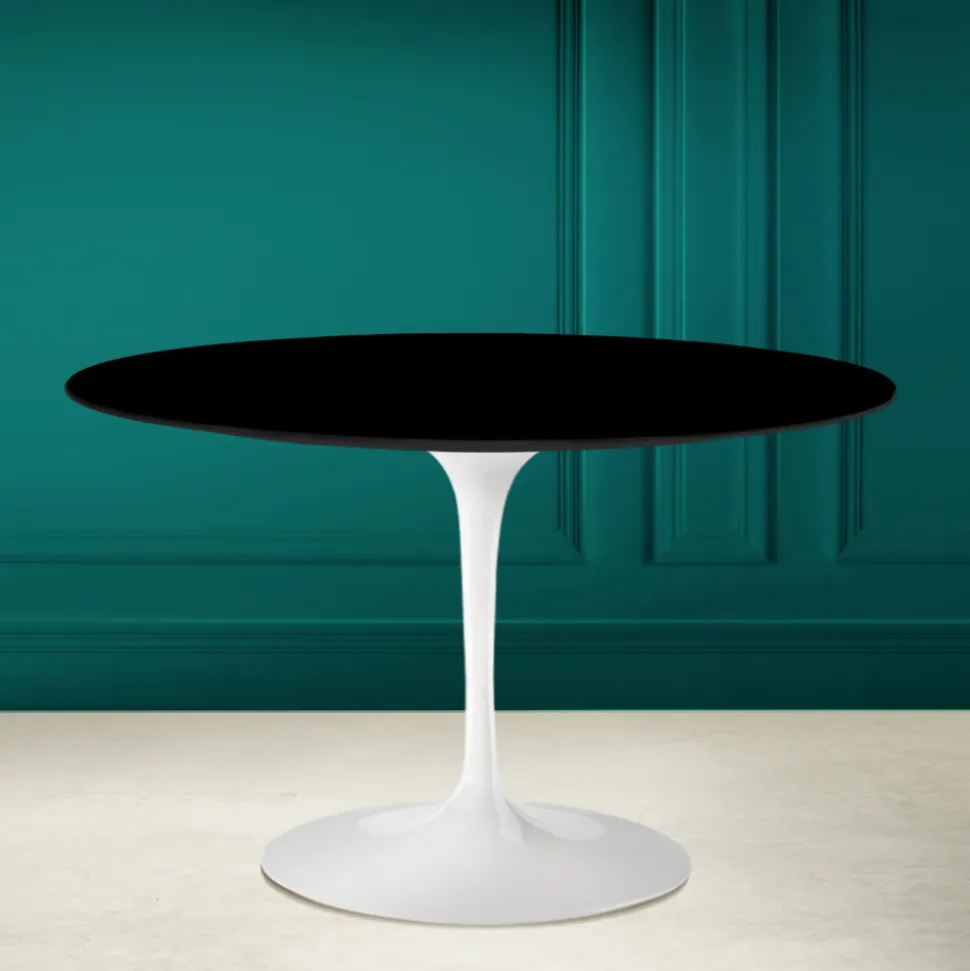 Tavolo Tulip Eero Saarinen H 73 Rotondo in Nero Assoluto Made in Italy - Scarlet