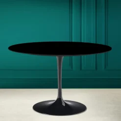 Tavolo Tulip Eero Saarinen H 73 Rotondo in Nero Assoluto Made in Italy - Scarlet