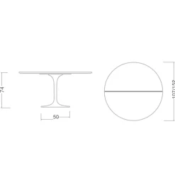 Tavolo Tulip Saarinen H 74 Allungabile in Laminato Liquido Bianco Made in Italy - Scarlet