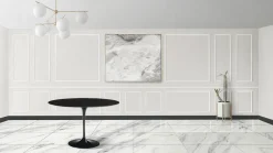 Tavolo Tulip Saarinen H 74 Allungabile in Laminato Liquido Nero Made in Italy - Scarlet