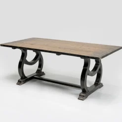 Tavolo 200x100 cm in Legno di Pino e Base in Finitura Wash Antichizzato - Aieta