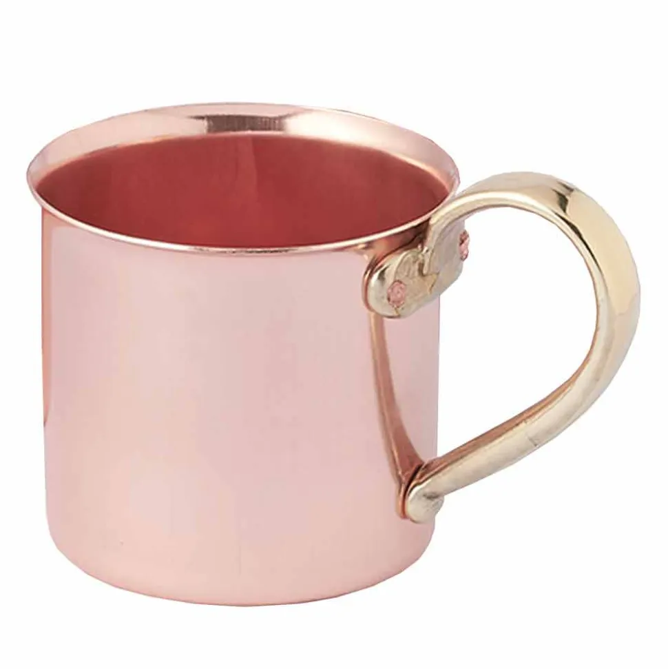 Tazze in Rame Lucido con Manico Ottone 6 Pezzi Made in Italy - Giambattista