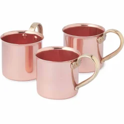 Tazze in Rame Lucido con Manico Ottone 6 Pezzi Made in Italy - Giambattista