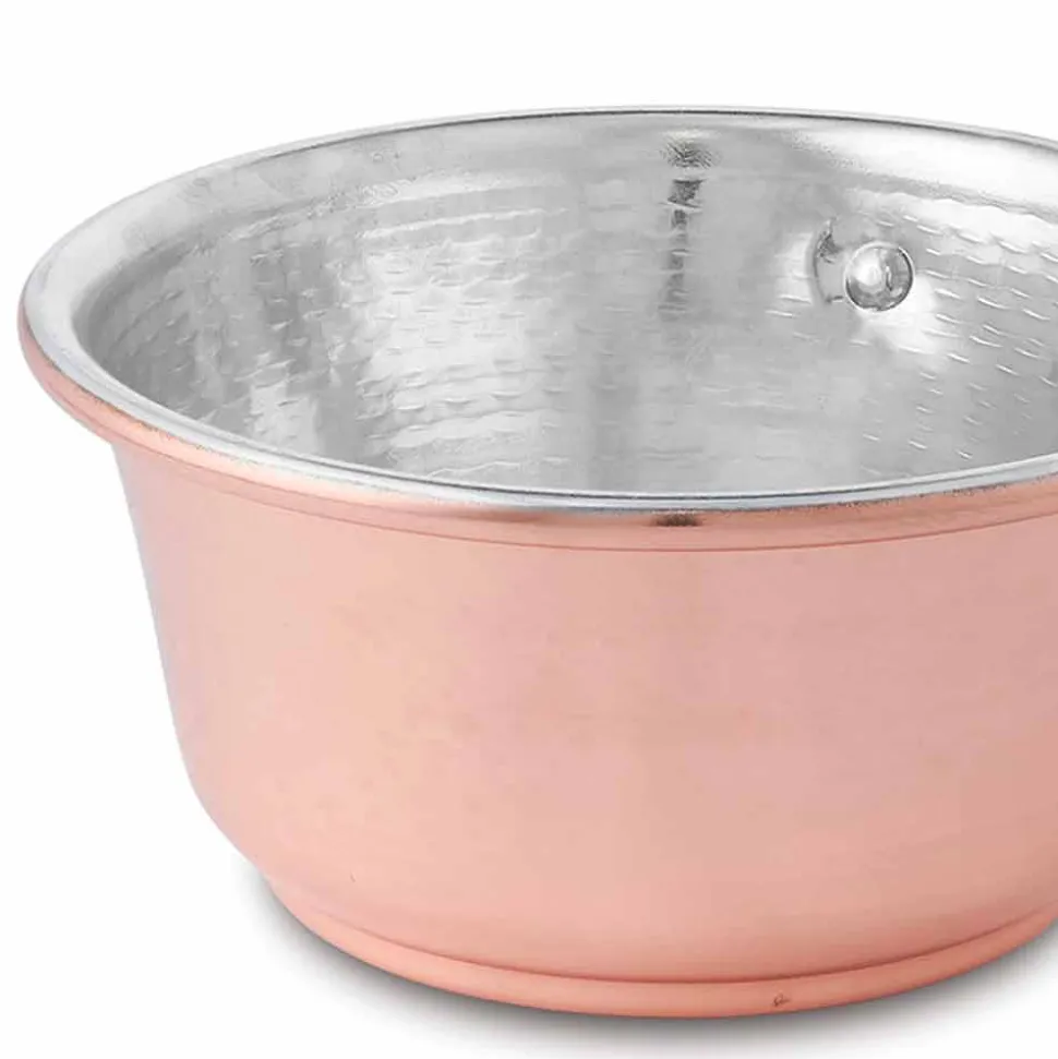 Tegame in Rame Stagnato a Mano Conico e Manico Made in Italy 22 cm - Mariassunta