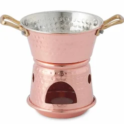 Tegamino per Salsa in Rame Stagnato a Mano con Manici e Base 14 cm - Gianmatteo