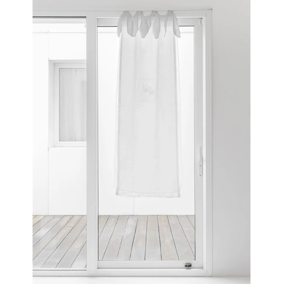 Tenda a Vetro con Garza di Lino e Organza Bianca Design Elegante - Tapioca