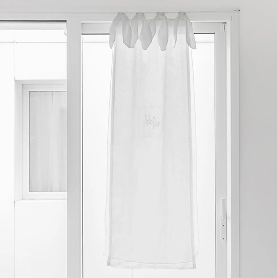 Tenda a Vetro con Garza di Lino e Organza Bianca Design Elegante - Tapioca