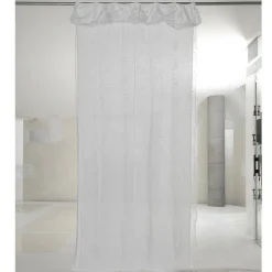 Tenda Bianca in Garza di Lino e Organza con Ricamo di Rose Elegante - Mariarosa