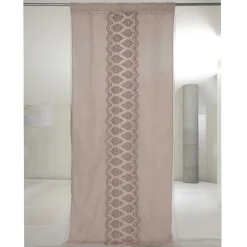 Tenda di Lino Leggero con Organza e Ricamo Gotico al Centro di Lusso - Marinella