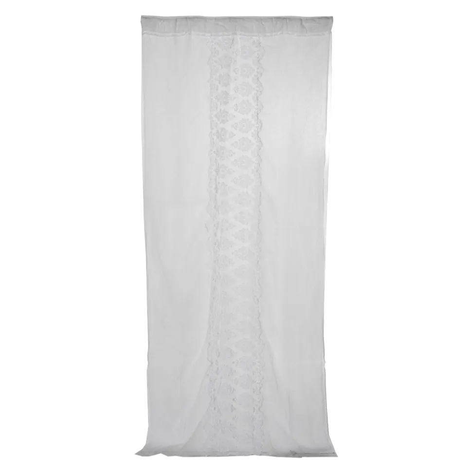 Tenda di Lino Retro Leggero con Organza e Ricamo di Lusso Italiano - Marinella