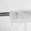 Tenda in Lino Bianco con Organza e Ricamo Design Shabby Made in Italy - Marpessa