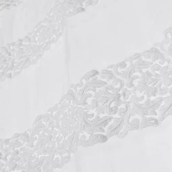 Tenda in Lino Bianco con Organza e Ricamo Design Shabby Made in Italy - Marpessa