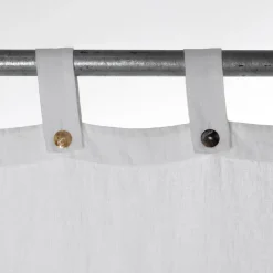Tenda in Lino Pesante Bianco con Bottoni Qualità Italiana di Lusso - Gorgia