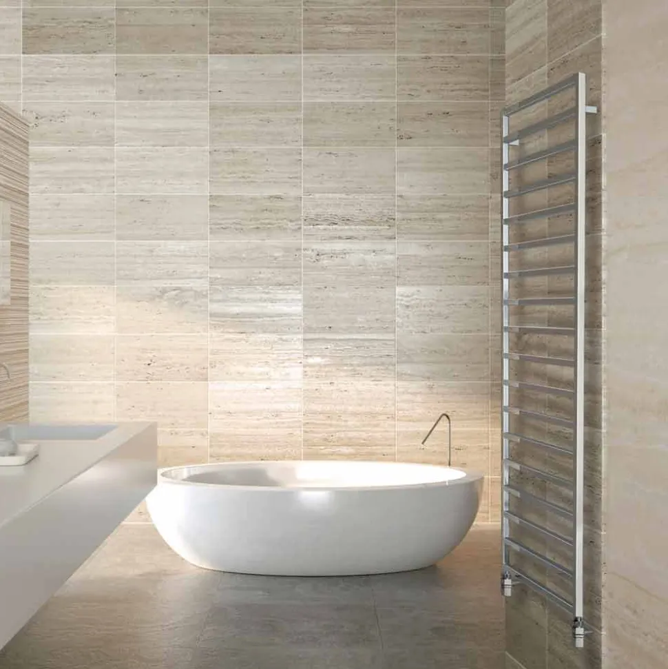 Termoarredo bagno idraulico di design,finitura cromo,Winter Scirocco H
