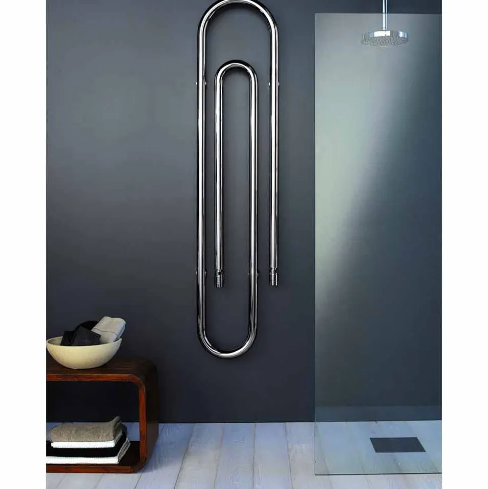 Termoarredo design Graffe idraulico con finitura cromata by Scirocco H